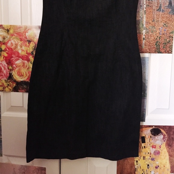 DKNYC Black Jean Strapless Dress - Picture 2 of 6